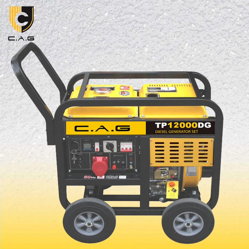 10kw 12kVA 9000/9500/10000W Pequeño Generador Eléctrico Diésel Portátil Silencioso de Marco Abierto Alimentado por 762cc Motor de 1105 Cilindro Único Enfriado por Aire con ATS
