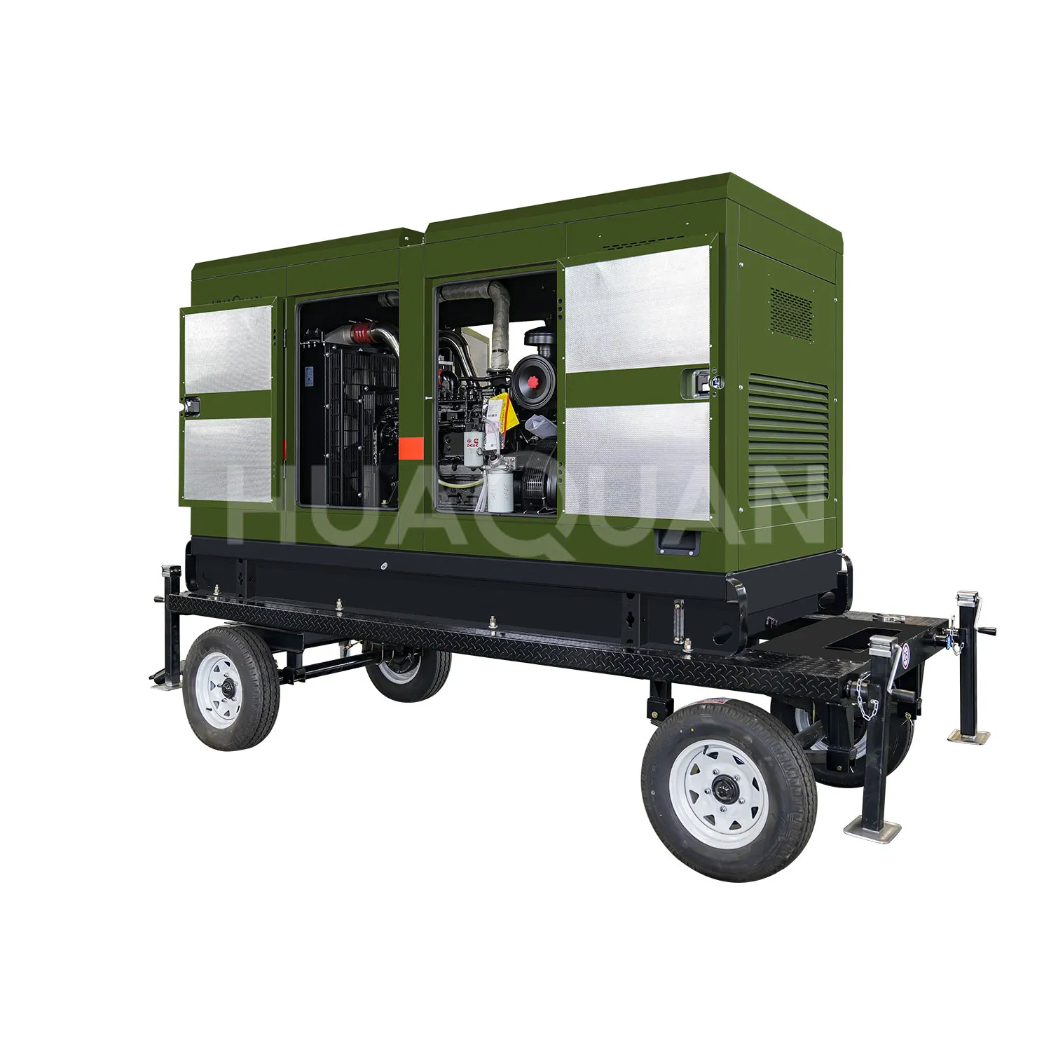 Generador Diesel Móvil 160kVA 125kw Grupo Electrógeno Silencioso Remolcable