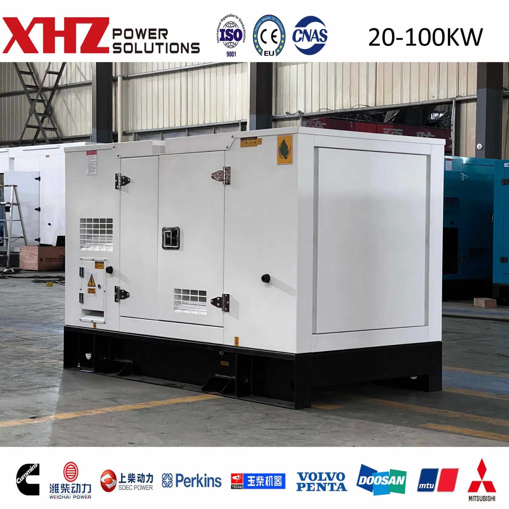 Cummins Weichai Sdec Yuchai 50kw/100kw/200kw/400kw/500kw/750kw/1000kw/1600kw Potencia de Reserva Prime Bajo Consumo de Combustible Generador Diesel Silencioso Eléctrico
