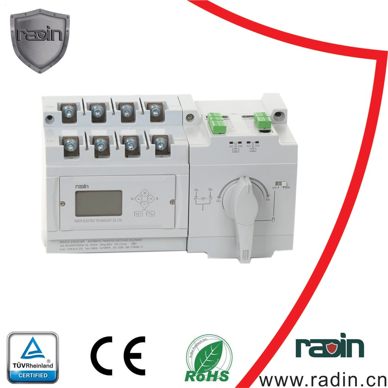 Controlador Inteligente Interno Patente Interruptor de Transferencia Automática con Pantalla LCD