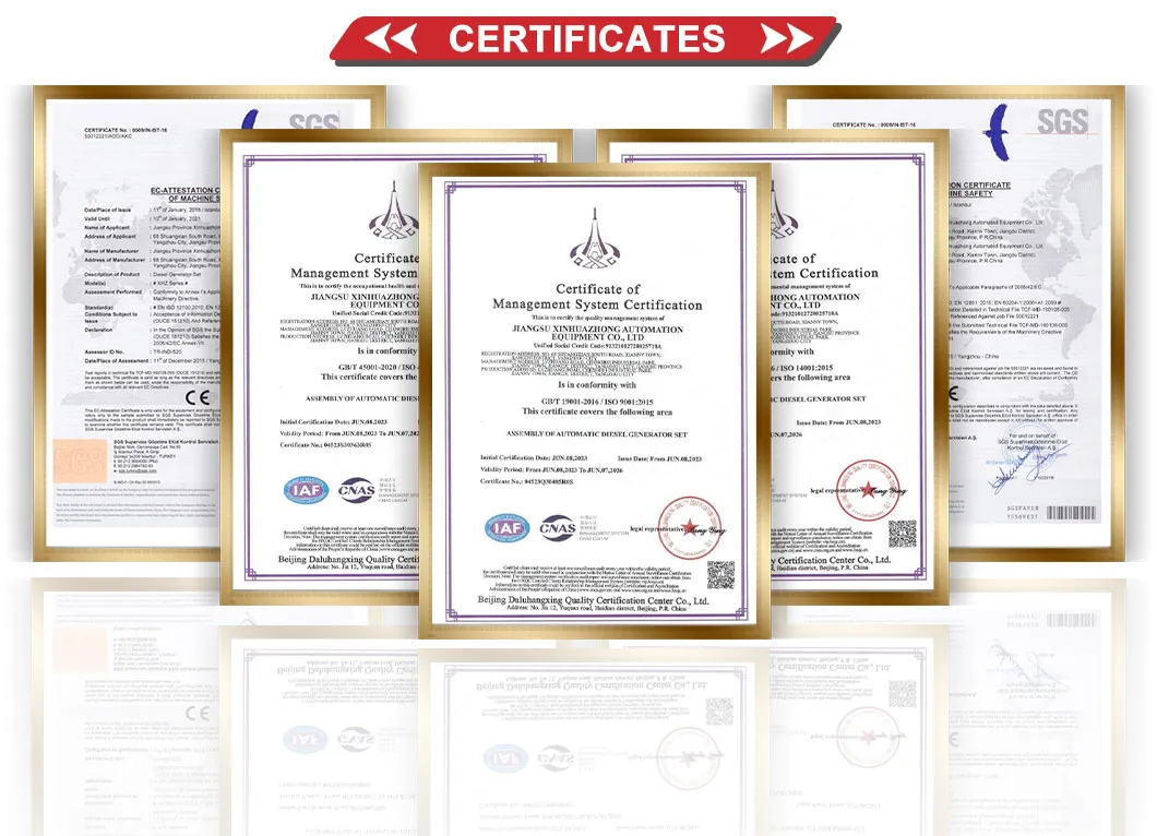 Certificaciones de calidad de la fábrica