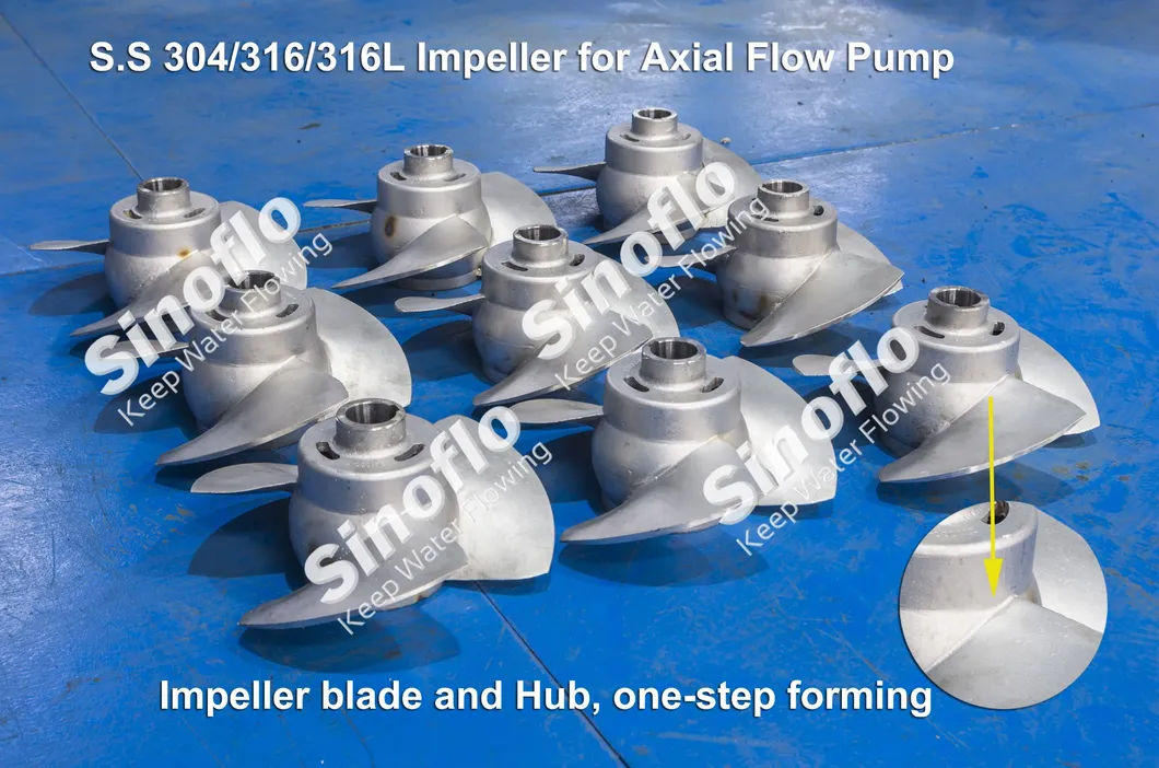 Bomba sumergible de flujo axial y flujo mixto para riego agrícola