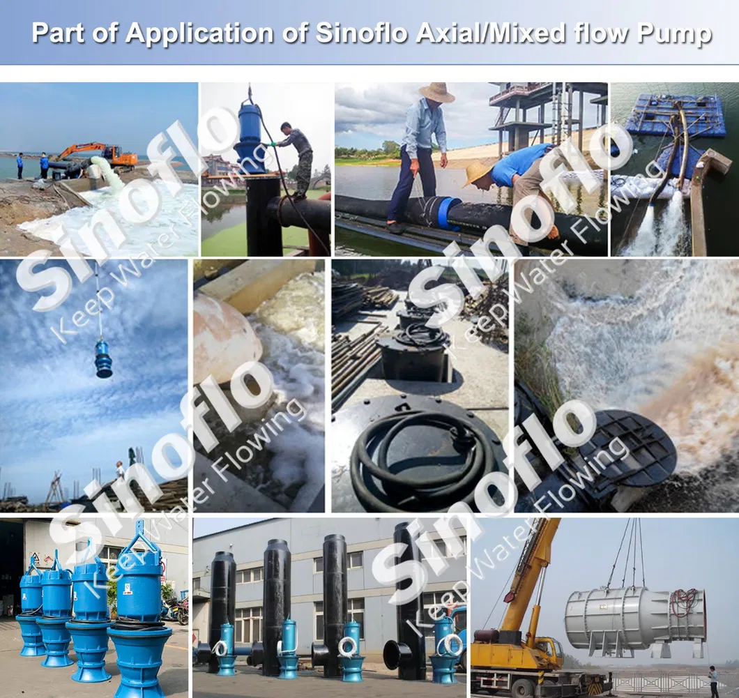 Bomba sumergible de flujo axial y flujo mixto para riego agrícola