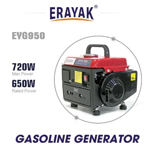 Generador de Gasolina Pequeño de Marco Abierto Portátil EYG950