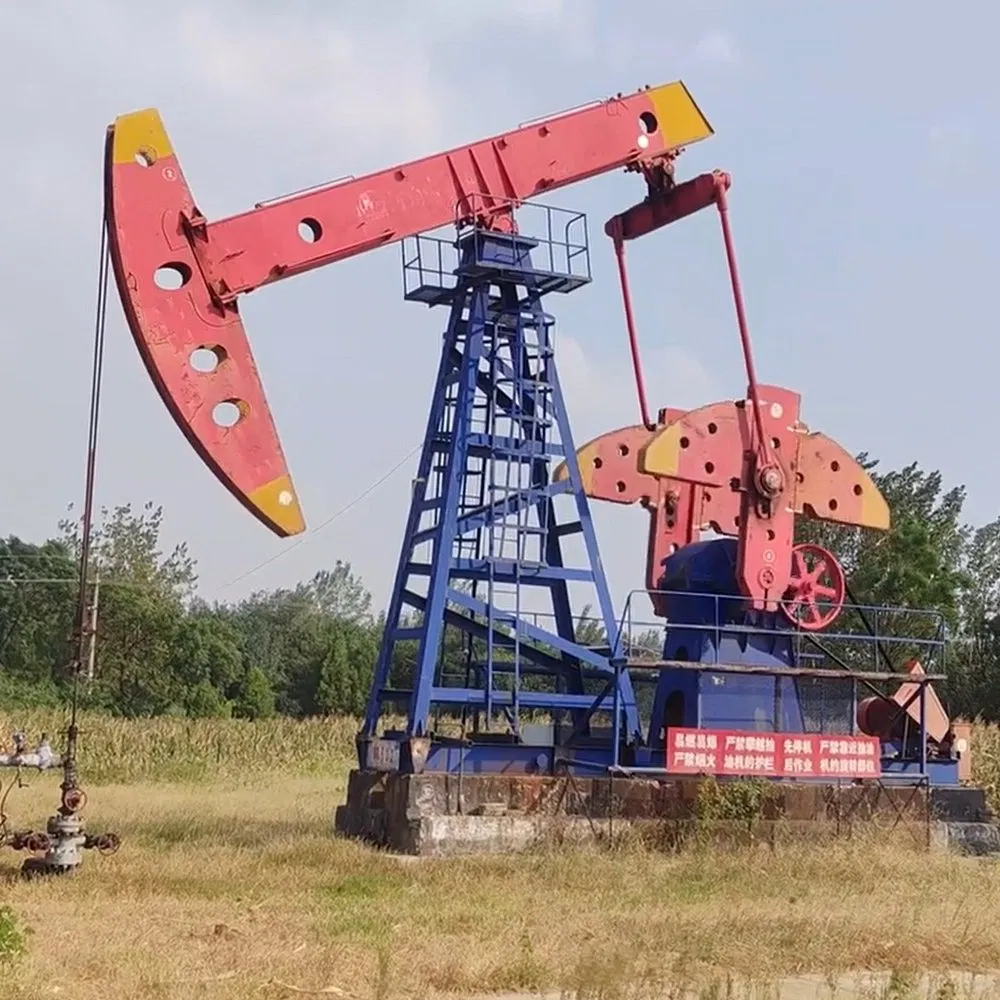 Unidad de bombeo de viga oscilante mecánica de transmisión por engranaje de alta resistencia C-228 con motor eléctrico para campo petrolero