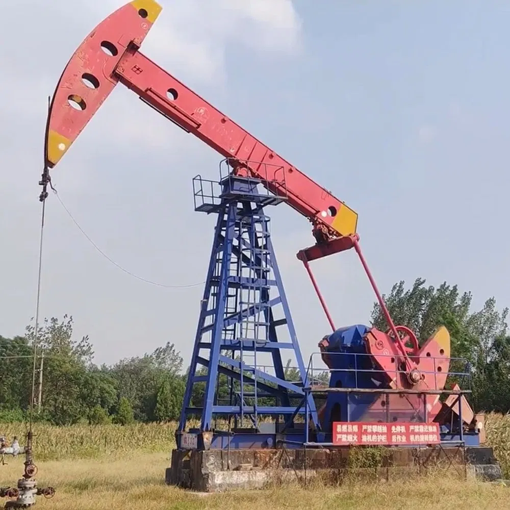 Unidad de bombeo de viga oscilante mecánica de transmisión por engranaje de alta resistencia C-228 con motor eléctrico para campo petrolero