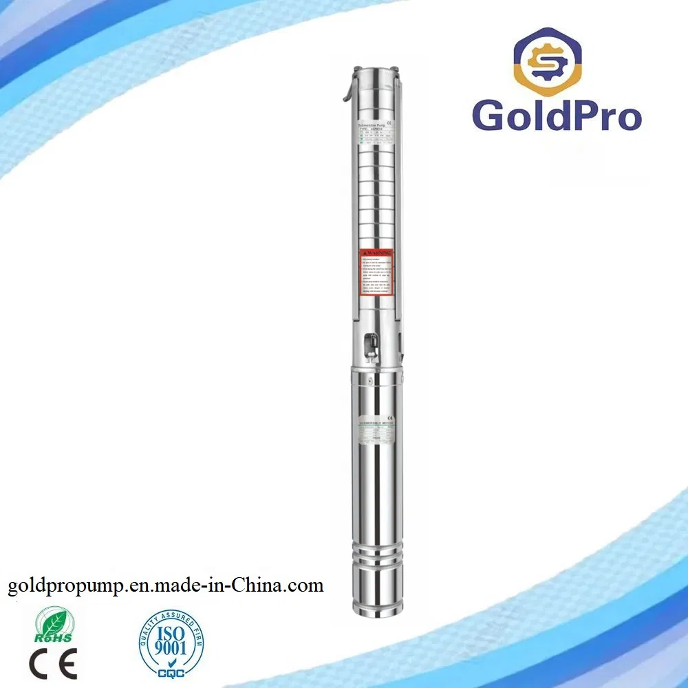 3inch 4inch 6inch 0.25-10kw Cable de Cobre Enchufe de Latón Pozo de Perforación Pozo Profundo Irrigación Agrícola Móvil Motor Agrícola Impulsor Multietapa Bomba de Agua Sumergible