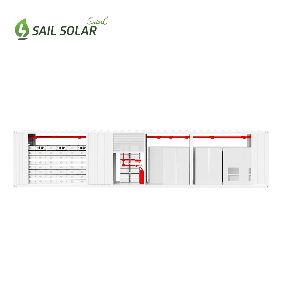 Navegar Solar Comercial Industrial Completo 40FT Contenedor de Almacenamiento de Energía Bess Todo en Uno Batería de Litio 1MW Sistema de Almacenamiento de Energía con 2mkw Respaldo
