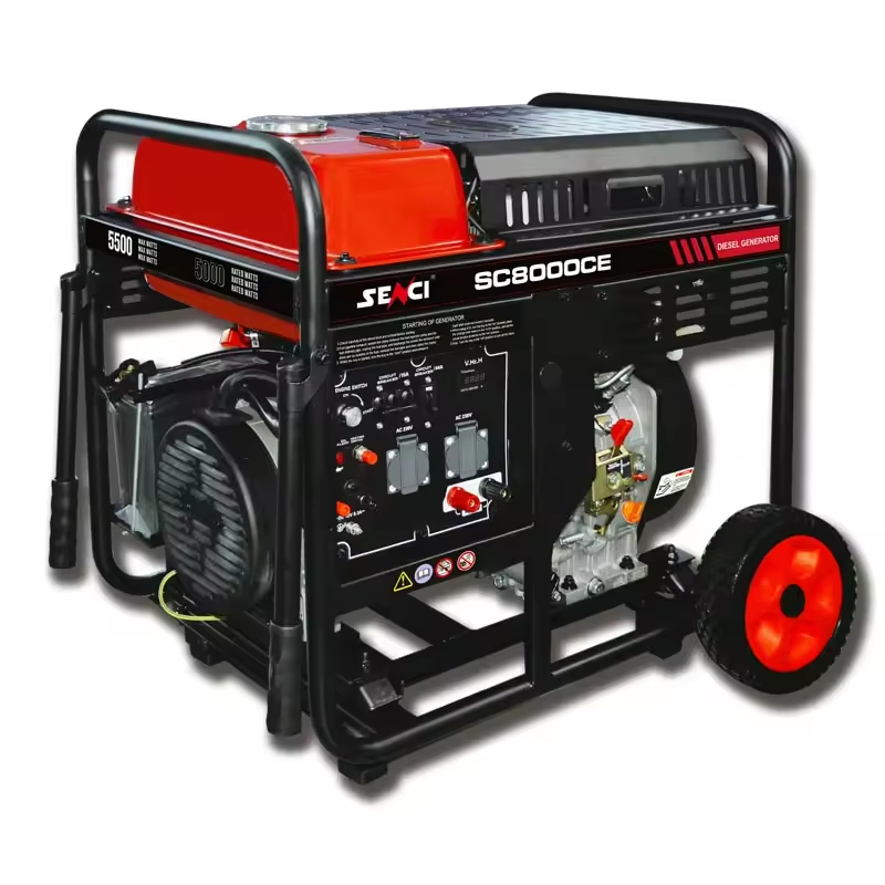 Senci 8kw 8.5kw Generadores Eléctricos de Gasolina AC 230V Generador Portátil Diesel 9kw Generador de Doble Combustible