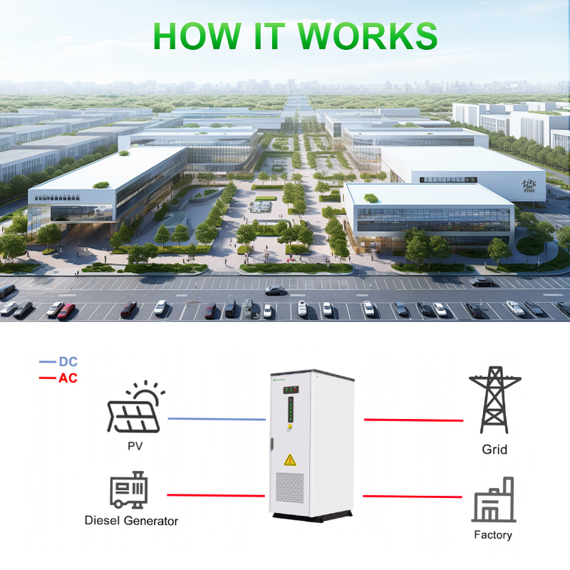 Sistema de Almacenamiento de Energía Solar con Batería de Litio Industrial Comercial Ess 50kw 100kwh para Energía de Respaldo