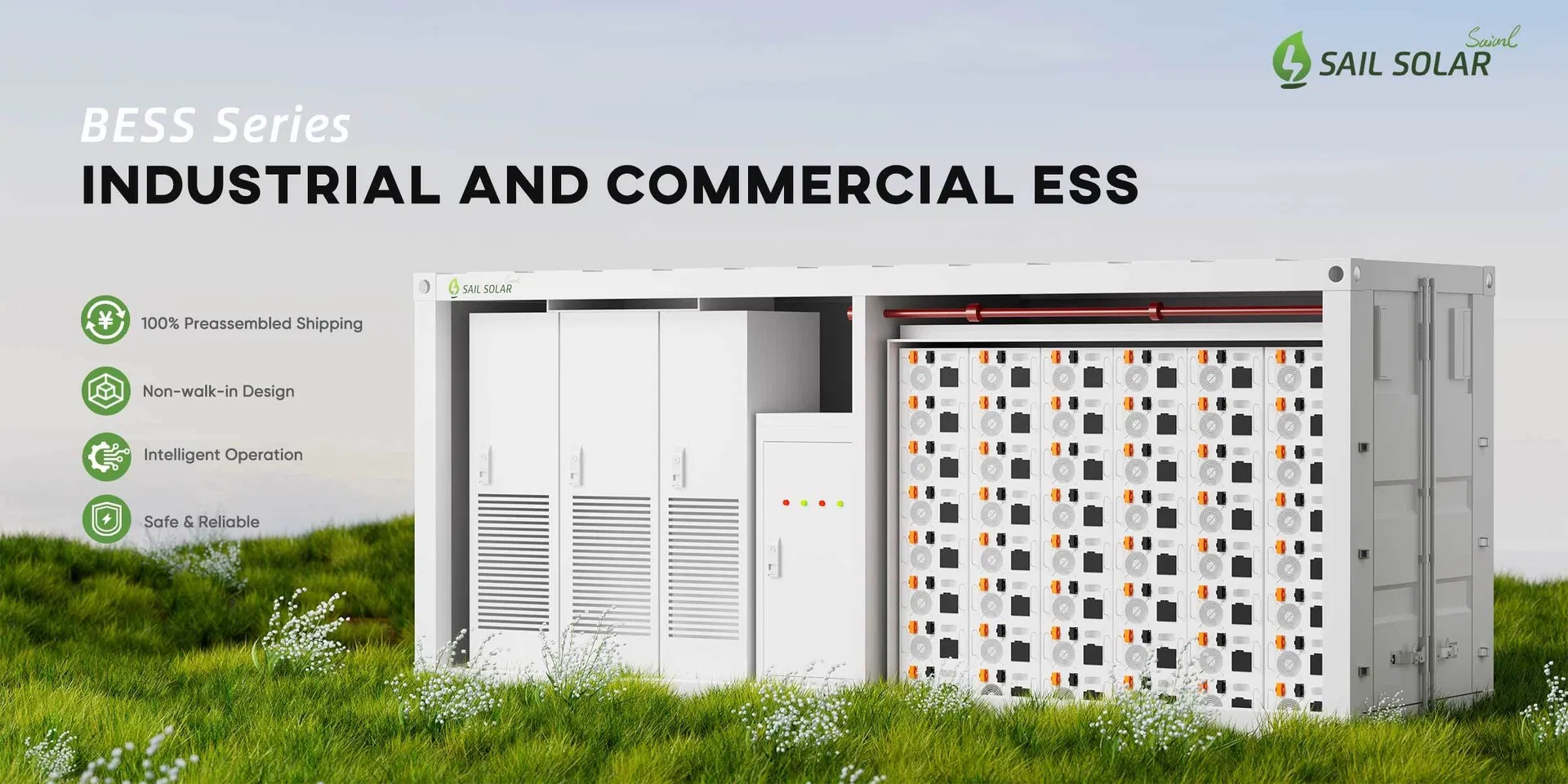 Comercial Industrial Completo 40FT Contenedor de Almacenamiento de Energía Bess Todo en Uno Batería de Litio 1MW Sistema de Almacenamiento de Energía con 2mkw Respaldo