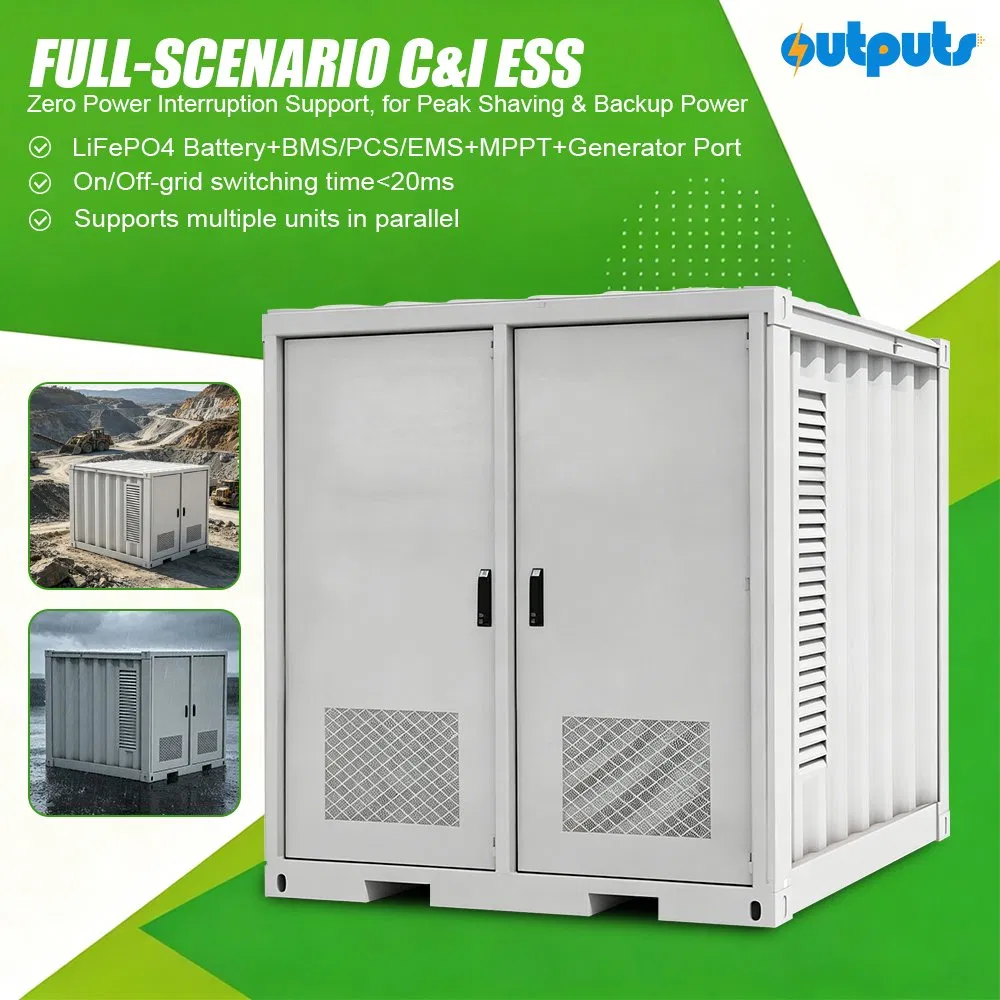 Industrial y Comercial Ess 522kwh 250kw Sistema de Almacenamiento de Litio en Contenedores OEM Personalizable para Afeitado de Picos y Energía de Respaldo