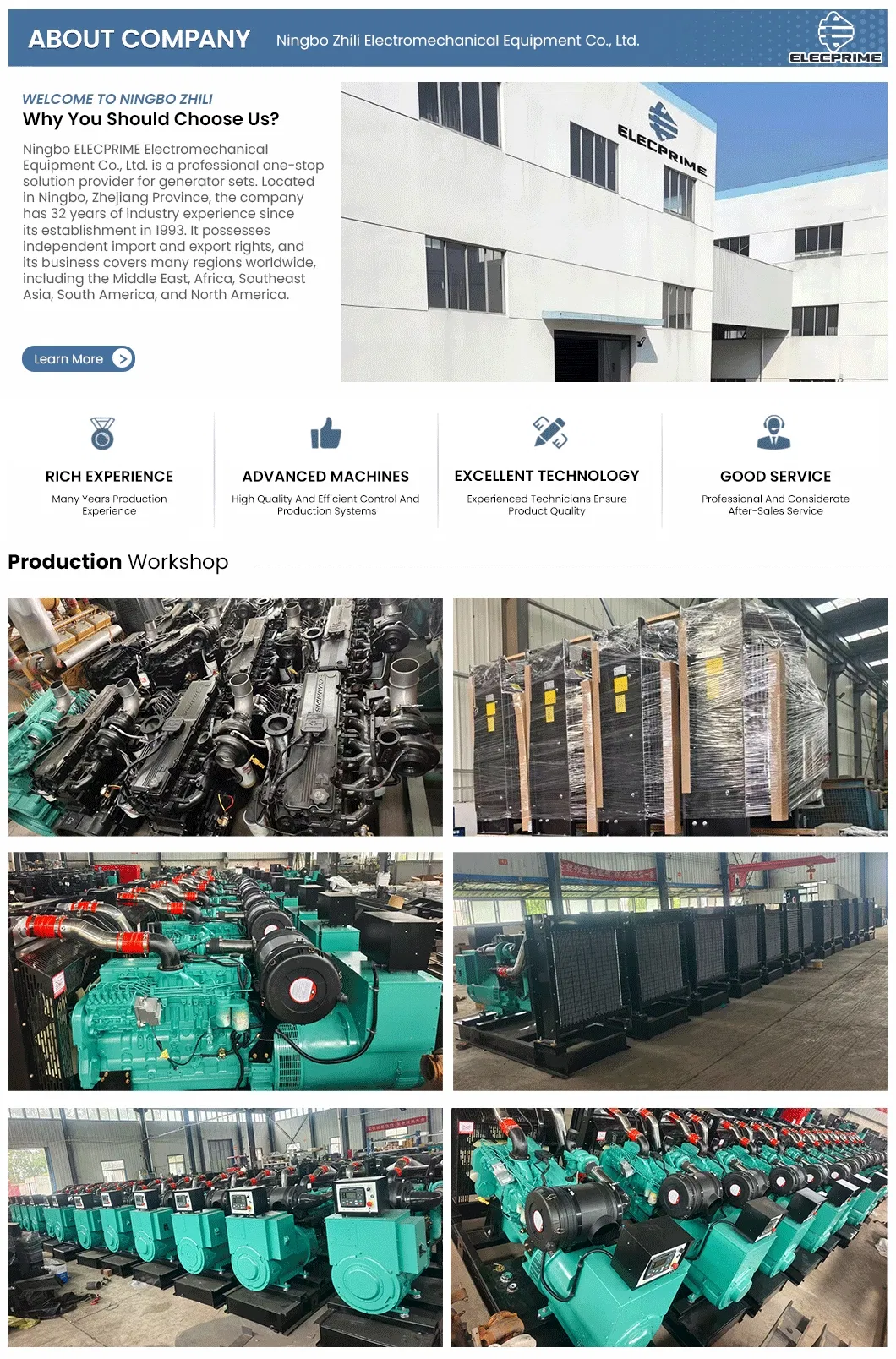 Montaje del grupo electrógeno