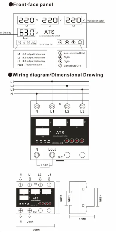 Interruptor de Transferencia Automática Trifásico Inteligente con Monitoreo de Voltaje y Corriente