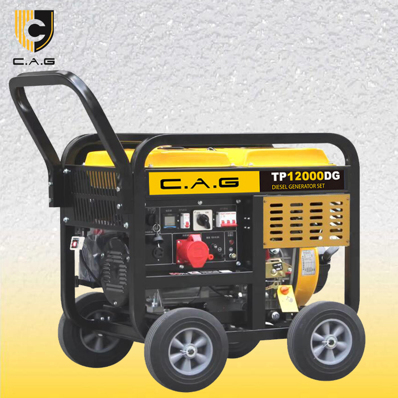10kw 12kVA 9000/9500/10000W Pequeño Generador Eléctrico Diésel Portátil Silencioso de Marco Abierto Alimentado por 762cc Motor de 1105 Cilindro Único Enfriado por Aire con ATS