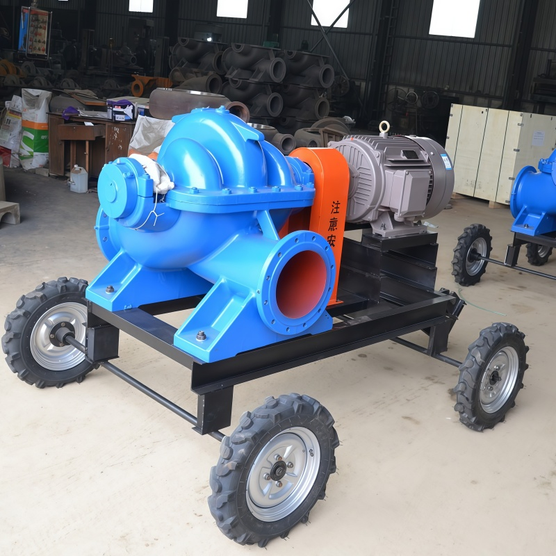 Bomba centrífuga automática de agua de gran caudal horizontal diésel para riego agrícola, bomba de doble succión de carcasa dividida