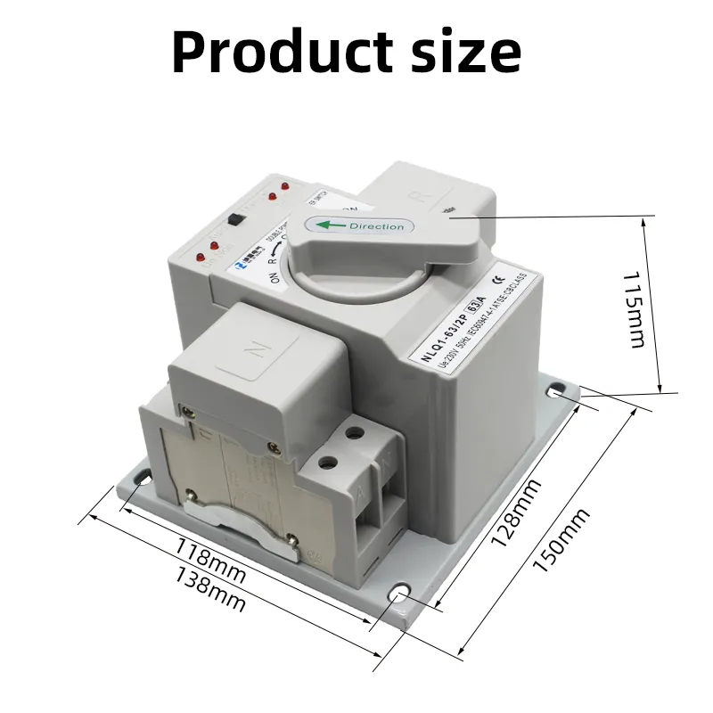 Controlador de Interruptor de Transferencia Automática de Generador de Cambio de Energía Dual de Fase Simple Inteligente 2p