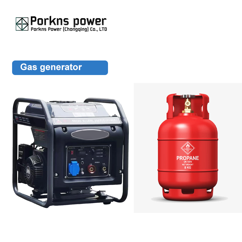 Generador Eléctrico Portátil de Doble Combustible Gasolina/LPG de Emergencia para Uso en Hogar Porkns 5000W 5kw