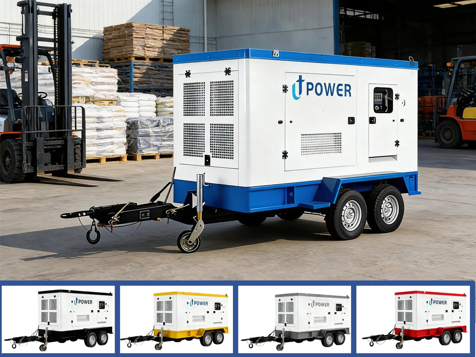 Generador de motor diésel móvil remolcable certificado por ISO CE 100-1000kVA