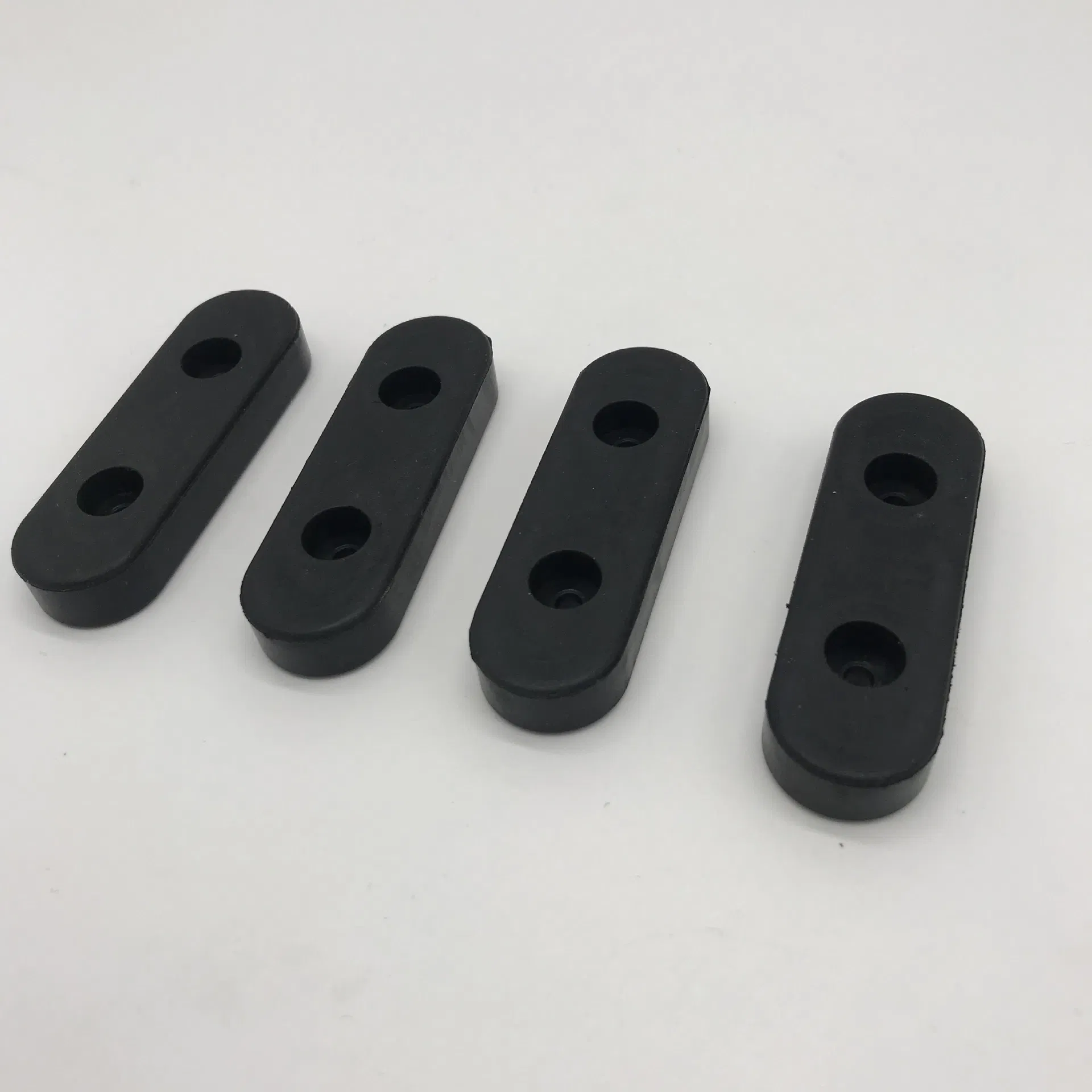 Black Double Hole Rubber Pad Anti-Slip Shock Absorption Shim