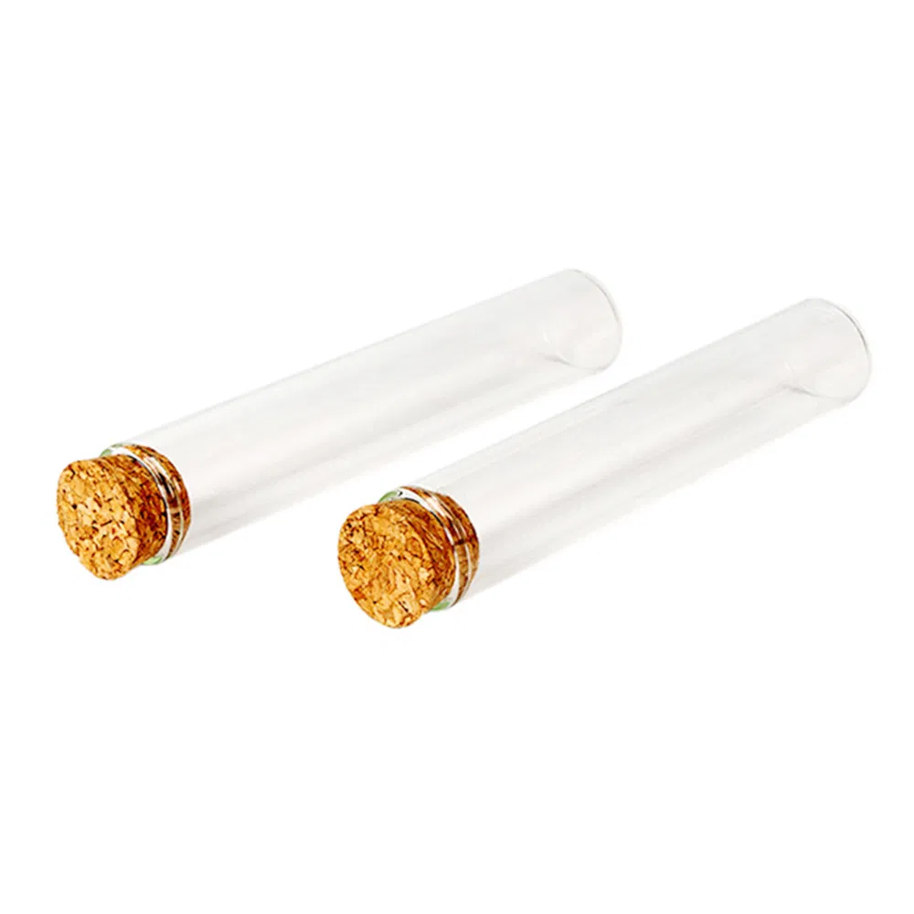 Custom 2PCS 3pck Pre Roll Cones Glass Tube with Wooden Cork