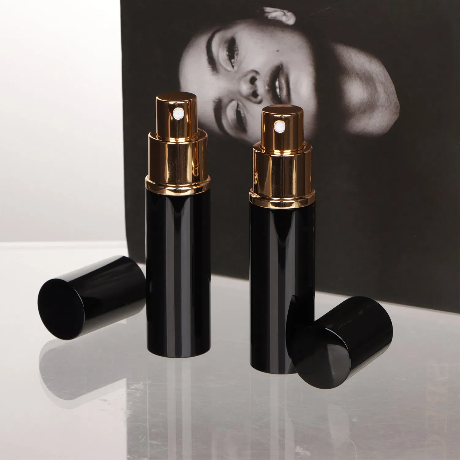 10ml Aluminum Glass Sprayer Bottle with Custom Logo Black/Golden/Silver Cap for Perfume Packaged in Carton MOQ 100PCS