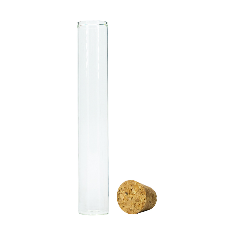 Glass Test Tube with Cork Lid Stopper High Borosilicate Glass Bottle for Pre Roll Food Glass Container