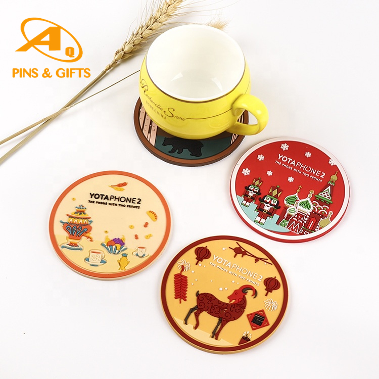 Eco-Friendly Customized Design Soft Cup Mat Placemat Silicone Custom PVC Rubber Coaster Glasscoaster Bar Runner Promotional (Promotion) Gift