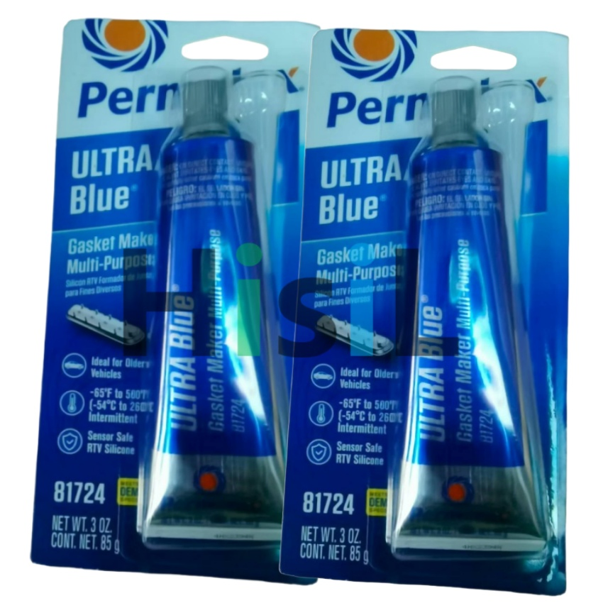 Permatex 81724 High-Temp Resistant Ultra Blue RTV Silicone Gasket Maker Sealant for Oil Pan, Timing Cover etc.