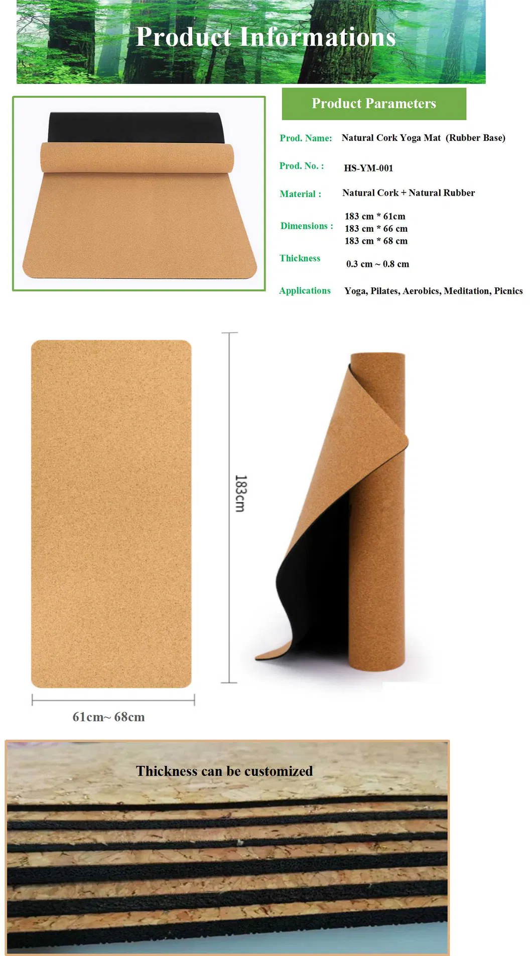 Cork Yoga Mat View 1