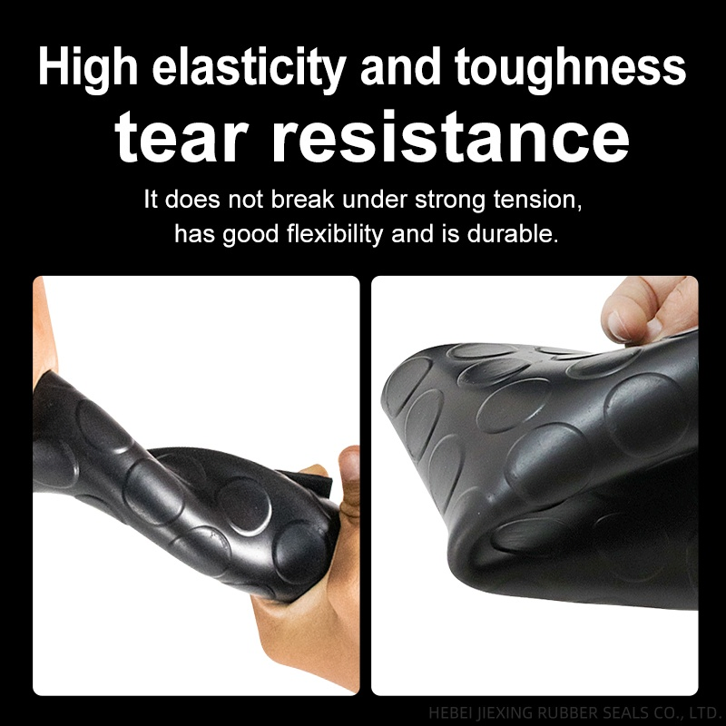 Black Pattern Rubber Pad Cushioning Elastic Silent Round Buckle Non-Slip Rubber Plate