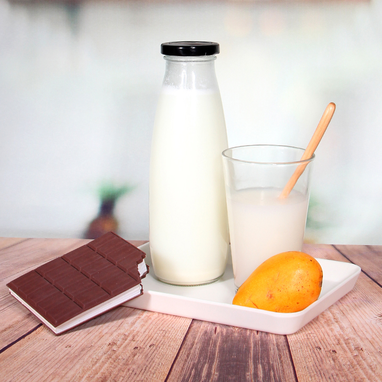 Quick Delivery Empty 1 Liter Glass Takeaway Milk Bottles for Sauce