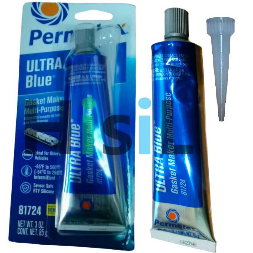 Permatex 81724 High-Temp Resistant Ultra Blue RTV Silicone Gasket Maker Sealant for Oil Pan, Timing Cover etc.