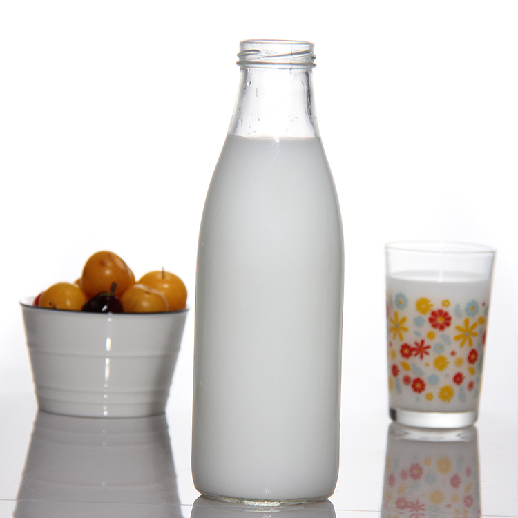 Wholesale Price Modern 500ml 1L Glass Milk Bottles for Ketchup Coffee