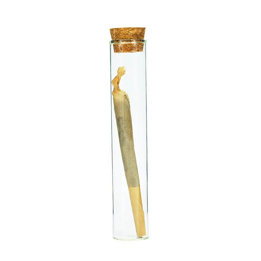 Custom 2PCS 3pck Pre Roll Cones Glass Tube with Wooden Cork