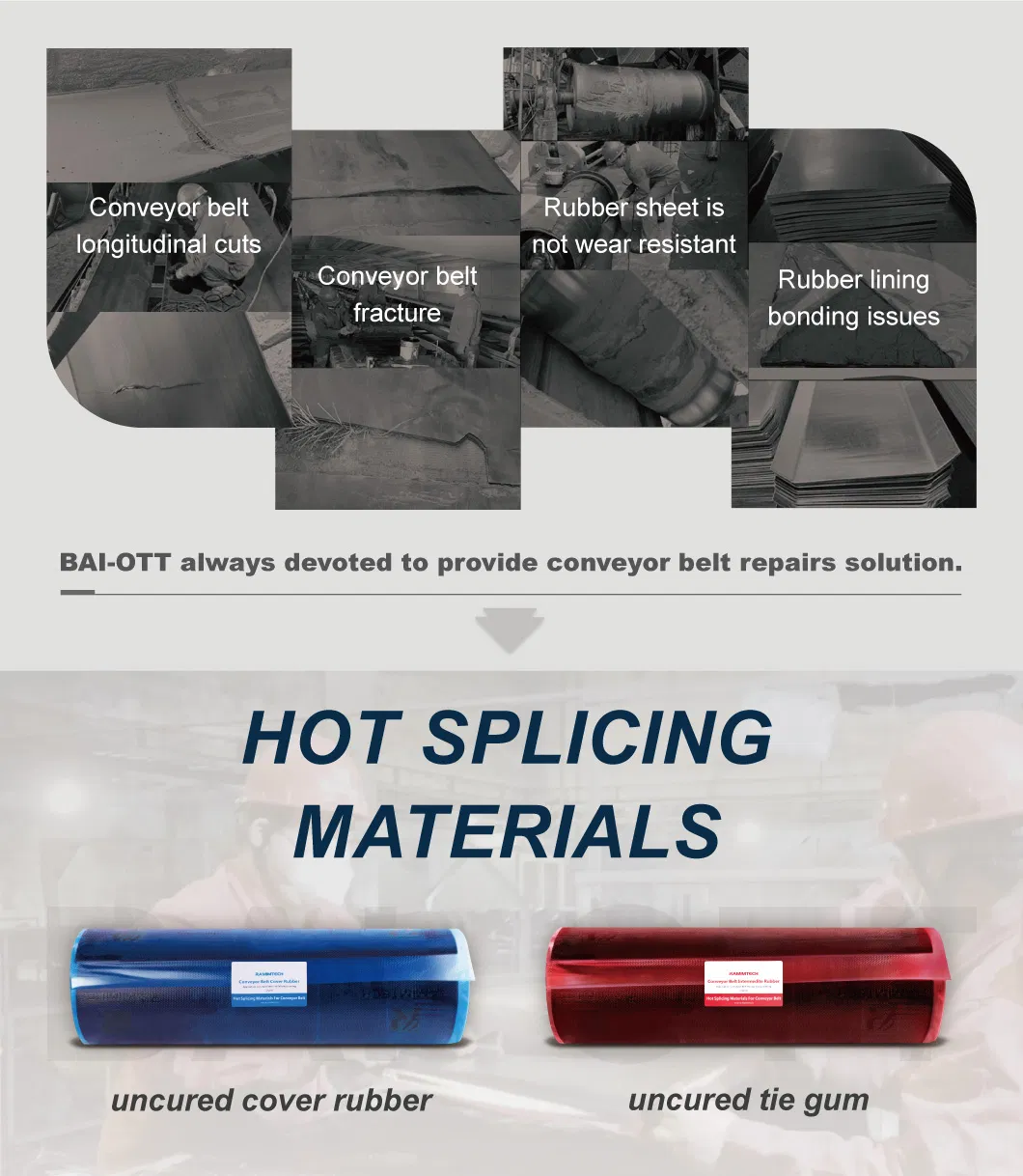 Steel cord conveyor belt hot vulcanizing intermediate rubber