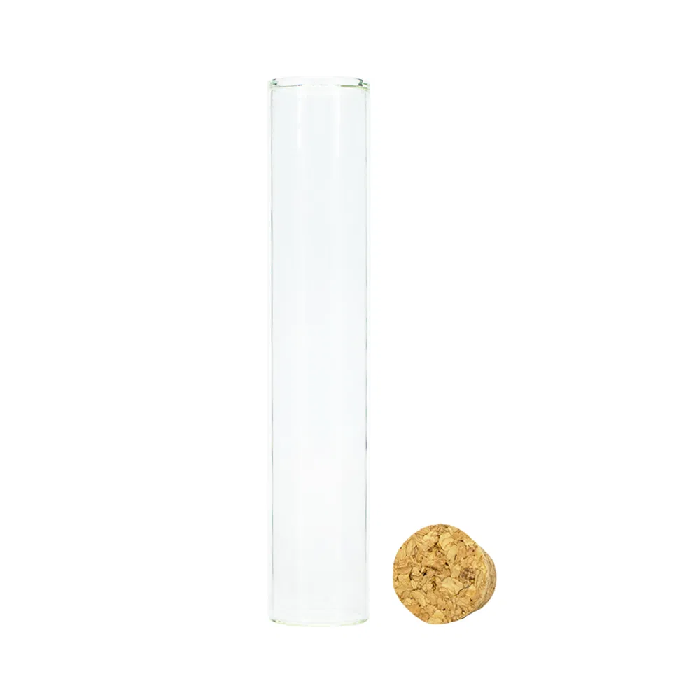 Custom 2PCS 3pck Pre Roll Cones Glass Tube with Wooden Cork
