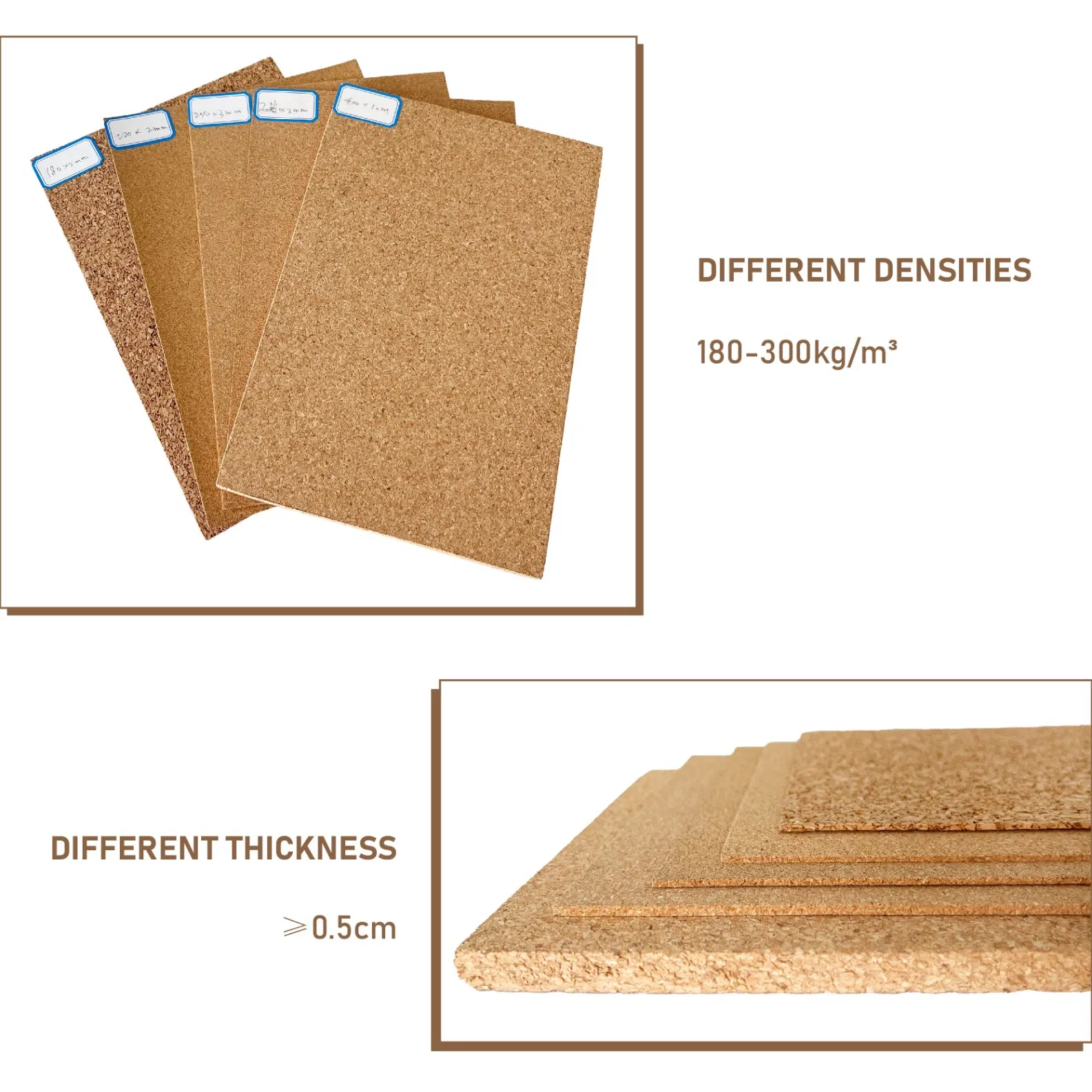 1.5mm Cork Sheet Roll Bulletin Cork Pin Notice Board for Home Decoration
