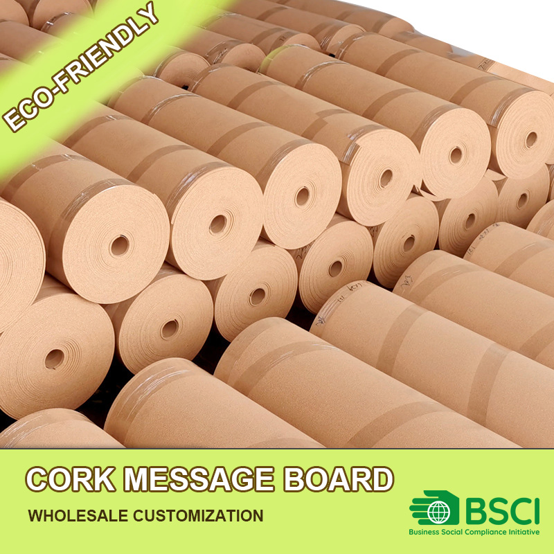 with/Without Self-Adhesive 2mm 1.22m Custom Bulletin Board Soft Eco Friendly Cork Roll