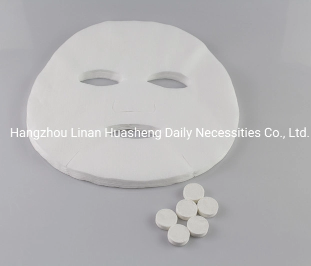 Non Woven Disposable Lint Free Cotton Facial Mask Sheet Compressed