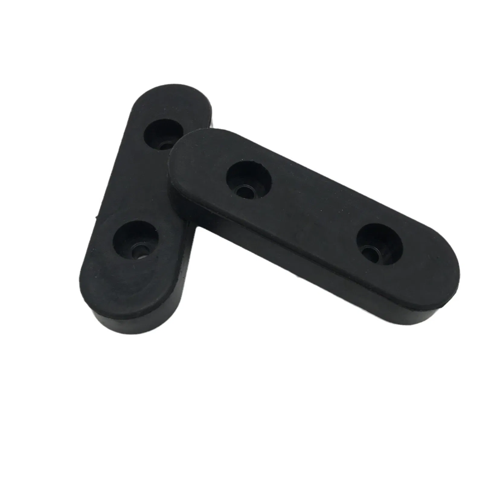 Black Double Hole Rubber Pad Anti-Slip Shock Absorption Shim for Machinery Equipment