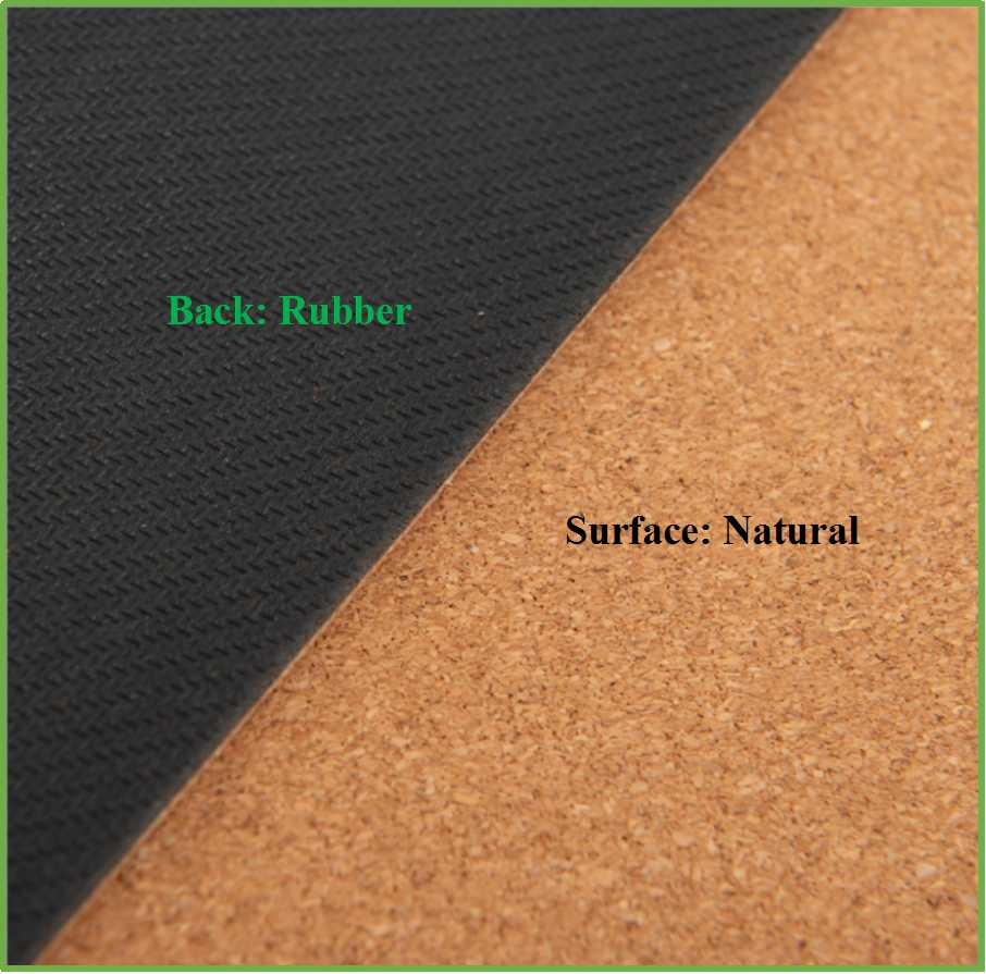 Eco Friendly Custom Print Natural Rubber Base Real Cork Yoga Mat (HS-YM-001)