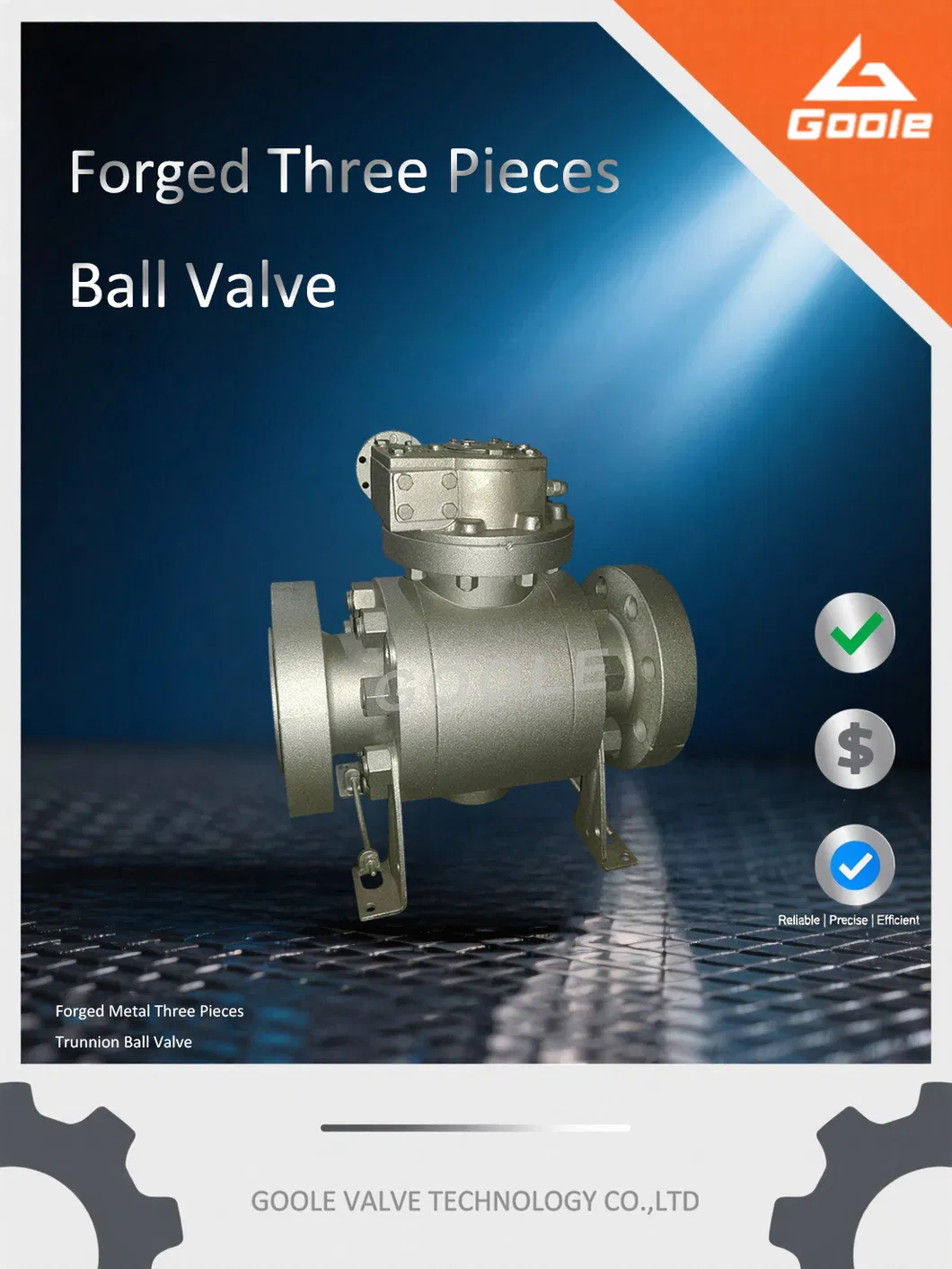 3PCS High Pressure Trunnion Mounted Ball Valve