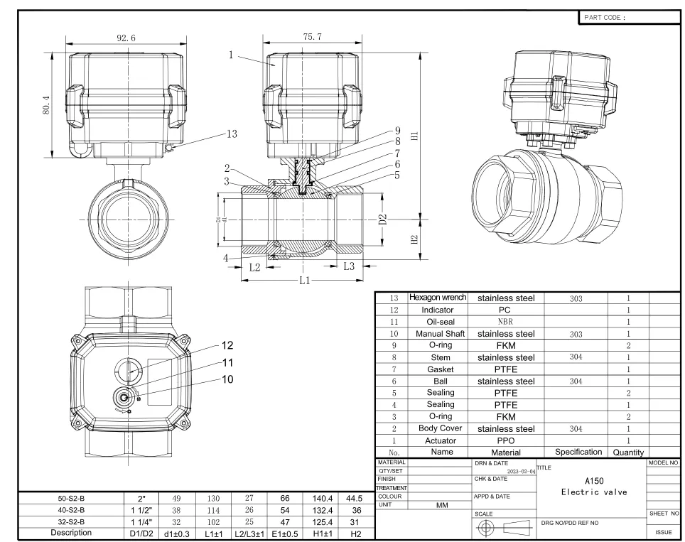 Motorized Water Ball Valve Detail