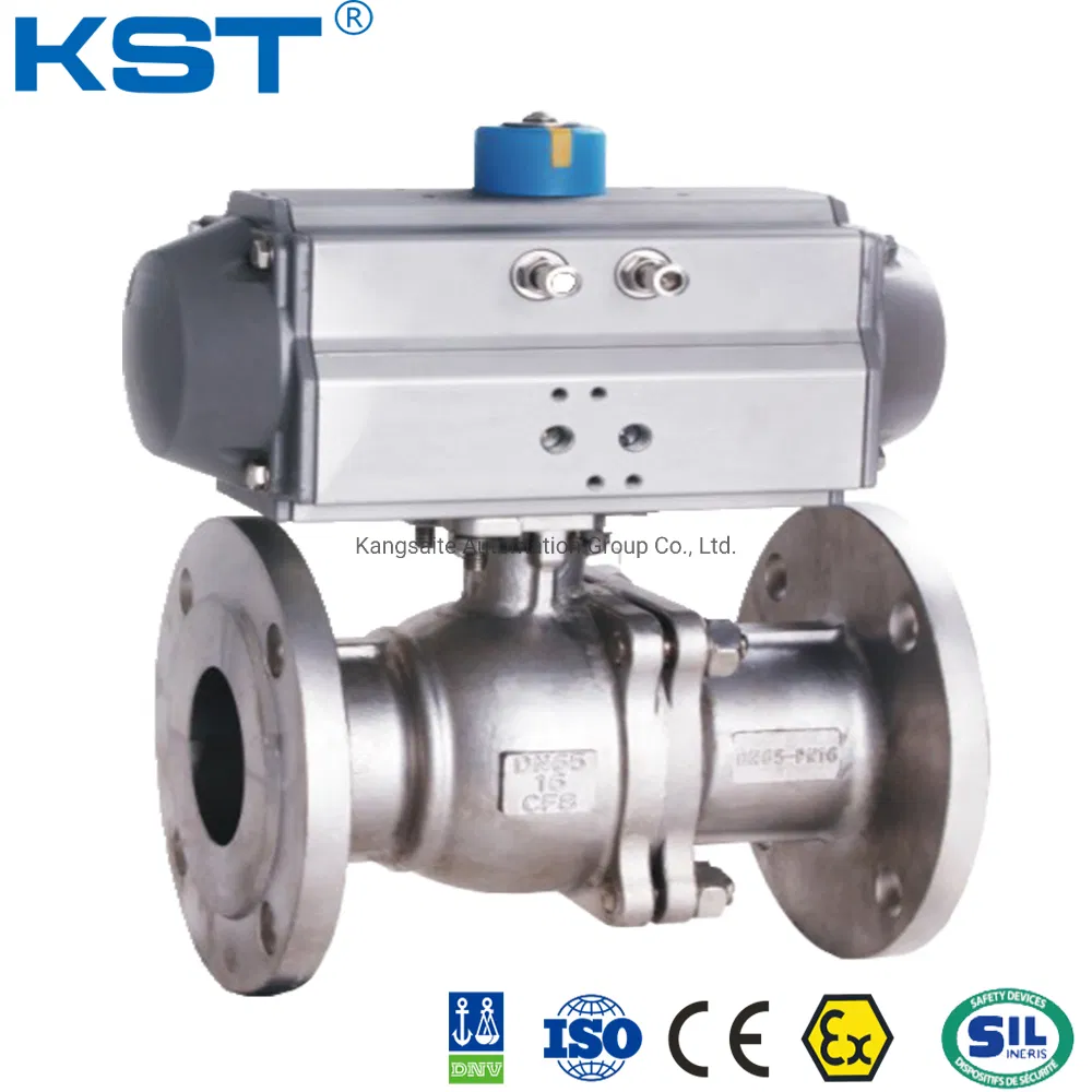 CF8/CF8m/CF3m Stainless Steel Floating Ball/Trunnion Mounted Flanged Ball Valve with ISO 5211/DIN 3337 Pneumatic Actuator 6D/CE/ISO9001/FDA/Dnv