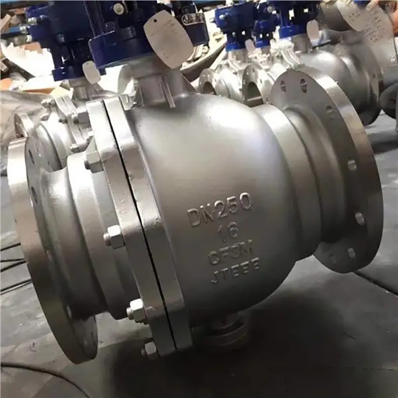BS/DIN/JIS Wcb Carbon Steel Stainless Steel 316L DN100 Trunnion Mounted Pneumatic Flange Ball Valve