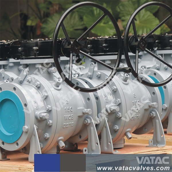 2PCS Cast Steel Trunnion Mounted Side Entry Manual Operation Ball Valve