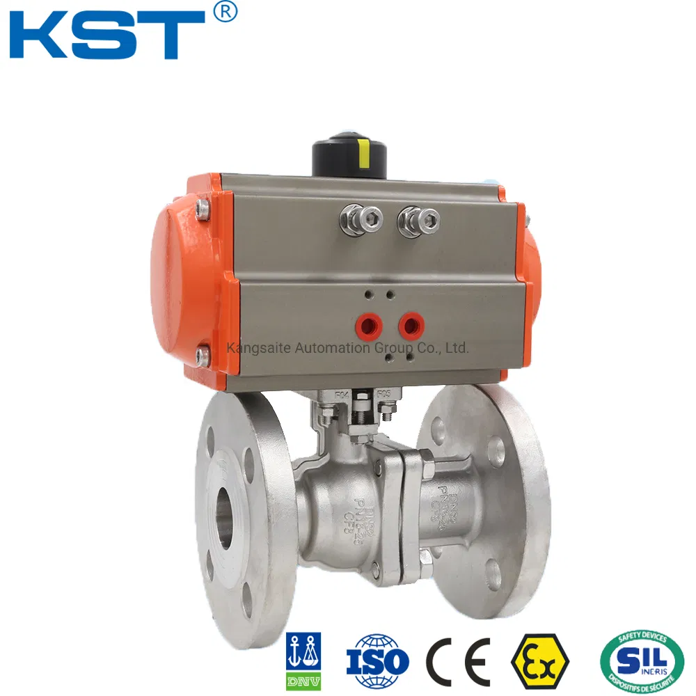 CF8/CF8m/CF3m Stainless Steel Floating Ball/Trunnion Mounted Flanged Ball Valve with ISO 5211/DIN 3337 Pneumatic Actuator 6D/CE/ISO9001/FDA/Dnv