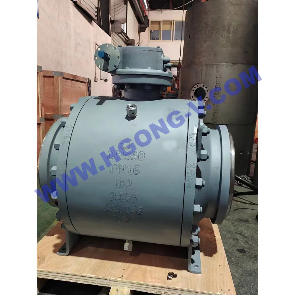 JIS/ANSI/DIN Pneumatic Forged A105/FL2/F11/F22/F5/F304/F316/F321 Trunnion Mounted Flange Gas Oil Ball Valve