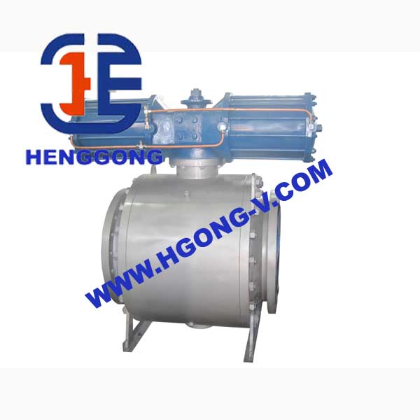 JIS/ANSI/DIN Pneumatic Forged A105/FL2/F11/F22/F5/F304/F316/F321 Trunnion Mounted Flange Gas Oil Ball Valve